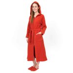 Trikotažinis ilgas chalatas su užtrauktuku