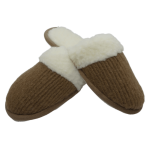 Vilnonės įspiriamos šlepetės RELAX II rudos