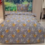 Satino patalynė PIEVŲ GĖLĖS pilkos