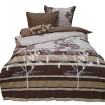 Satino patalynė ROŽĖ juostose rudos